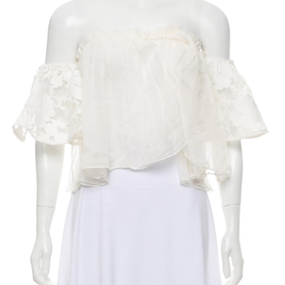 Alexis white off the shoulder bridal top
